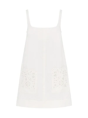Embroidered Shift Minidress