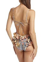 Tallow Floral Ruffle One-Piece Swimsuit