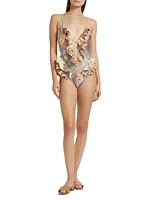Tallow Floral Ruffle One-Piece Swimsuit