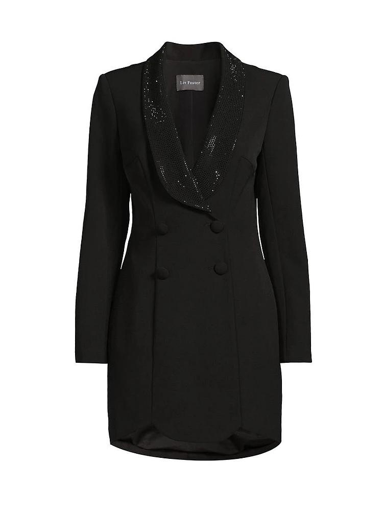 Embellished Lapels Blazer Cocktail Dress