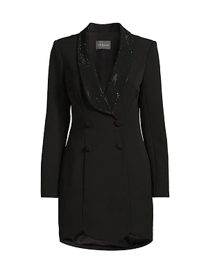 Embellished Lapels Blazer Cocktail Dress