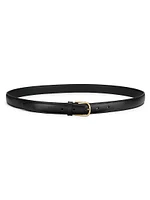 Slim Leather Buckled Belt