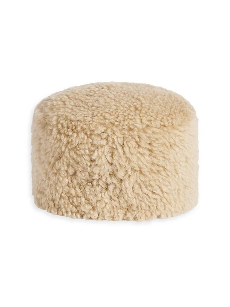 Shearling Pillbox Hat