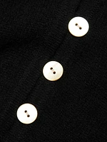 Cashmere Shell Button Fitted Cardigan