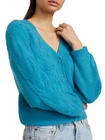 Cashmere Airy Cable-Knit Cardigan