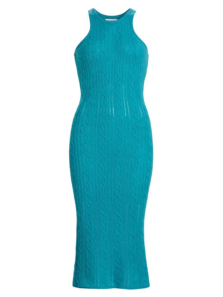 Cashmere Cable-Knit Body-Con Dress