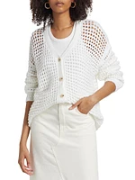 Luxe Cotton Pointelle Cardigan