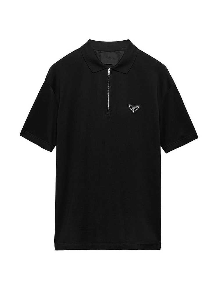 Piqué Polo Shirt with Re-Nylon Details