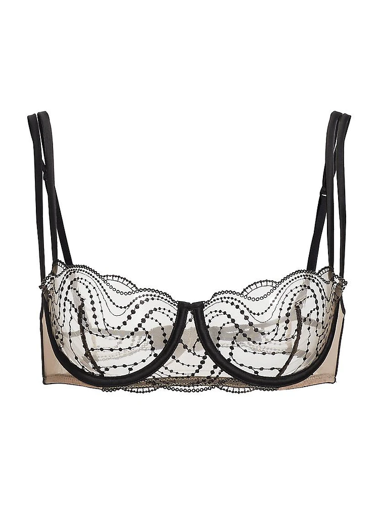 Ondule Embroidered Lace Underwire Balconette Bra