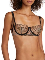 Ondule Embroidered Lace Underwire Balconette Bra