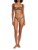 Ondule Embroidered Lace Underwire Balconette Bra