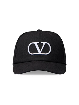 VLogo Signature Cotton Baseball Cap with Embroidery