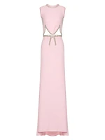 Embroidered Cady Couture Evening Dress