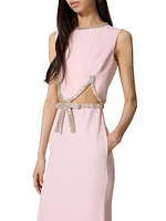 Embroidered Cady Couture Evening Dress