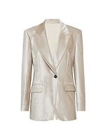 Cotton and Viscose Sleek Velvet Blazer