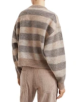 Striped Mohair and Wool Double Layer Sweater