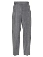 Wool Mouliné Chalk Stripe Slouchy Trousers