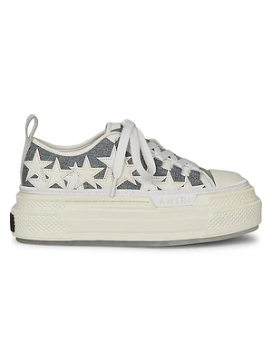 Platform Stars Court Low Denim Sneakers