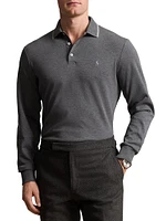 Cotton Long-Sleeve Polo Shirt