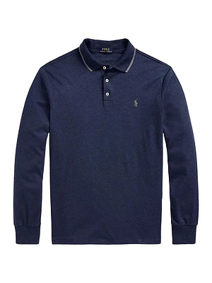 Cotton Long-Sleeve Polo Shirt