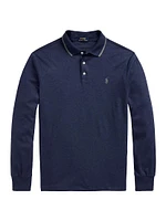 Cotton Long-Sleeve Polo Shirt