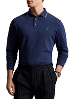 Cotton Long-Sleeve Polo Shirt