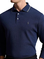 Cotton Long-Sleeve Polo Shirt