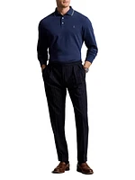 Cotton Long-Sleeve Polo Shirt