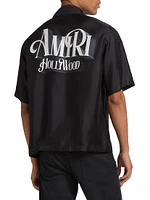 Amiri Credits Silk Bowling Shirt