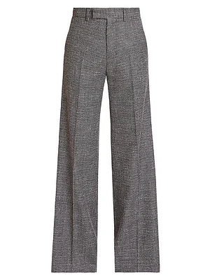 Houndstooth Relaxed Flared Pants