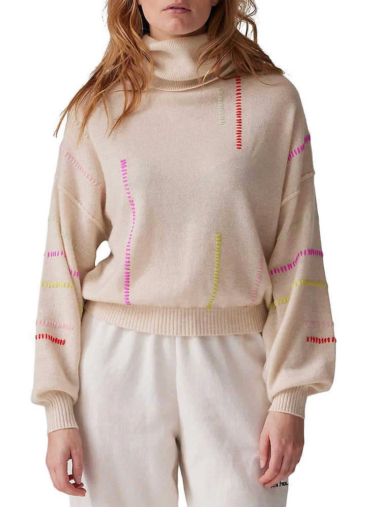 Pop Stitch Easy Roll Cashmere Sweater