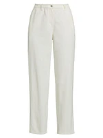 Tapered Cotton Ankle Pants