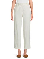 Tapered Cotton Ankle Pants