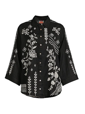 Francis Embroidered Linen Shirt