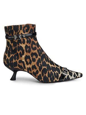 Eyelets 50MM Satin Kitten-Heel Boots