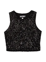 Girl's Sequin Crop Tank Top