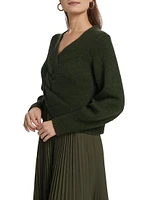 Liliana Wool-Blend Cable-Knit Cardigan