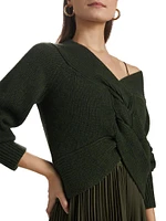 Liliana Wool-Blend Cable-Knit Cardigan