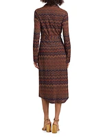 Lydia Chevron Midi-Dress