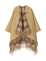 St. Marsh Check Wool Cape