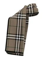 Frayed Check Silk Scarf