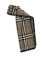 Frayed Check Silk Scarf