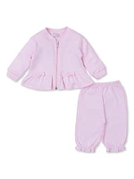 Baby Girl's 2-Piece Peplum Bomber Jacket & Joggers Set