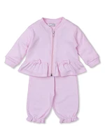 Baby Girl's 2-Piece Peplum Bomber Jacket & Joggers Set