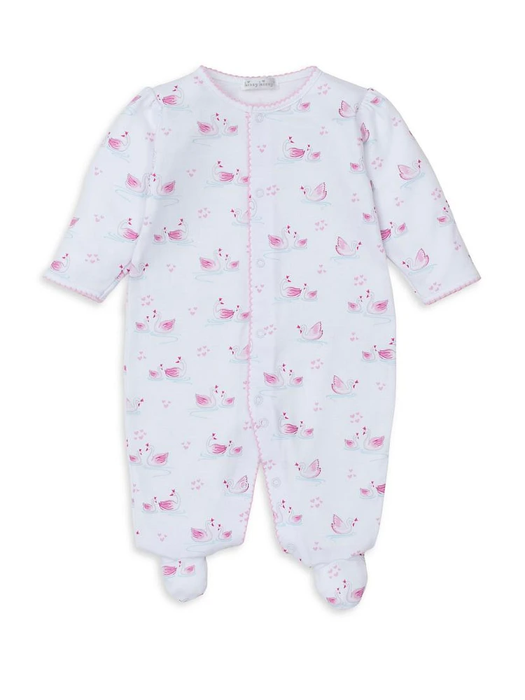 Baby's Swan Hearts Footie