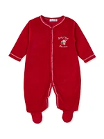 Baby's First Christmas Velour Footie