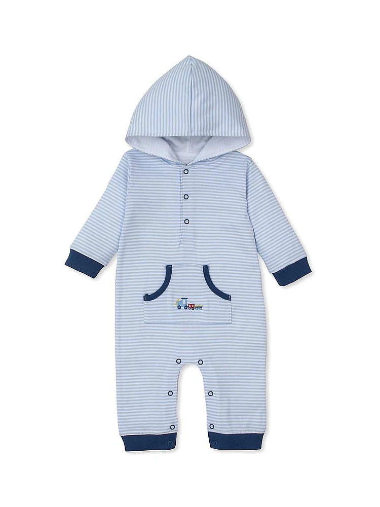 Baby's Striped Hooded Coveralls