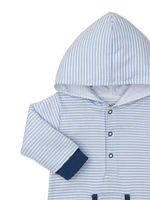 Baby's Striped Hooded Coveralls