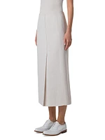 Linen Pencil Midi-Skirt