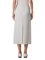 Linen Pencil Midi-Skirt